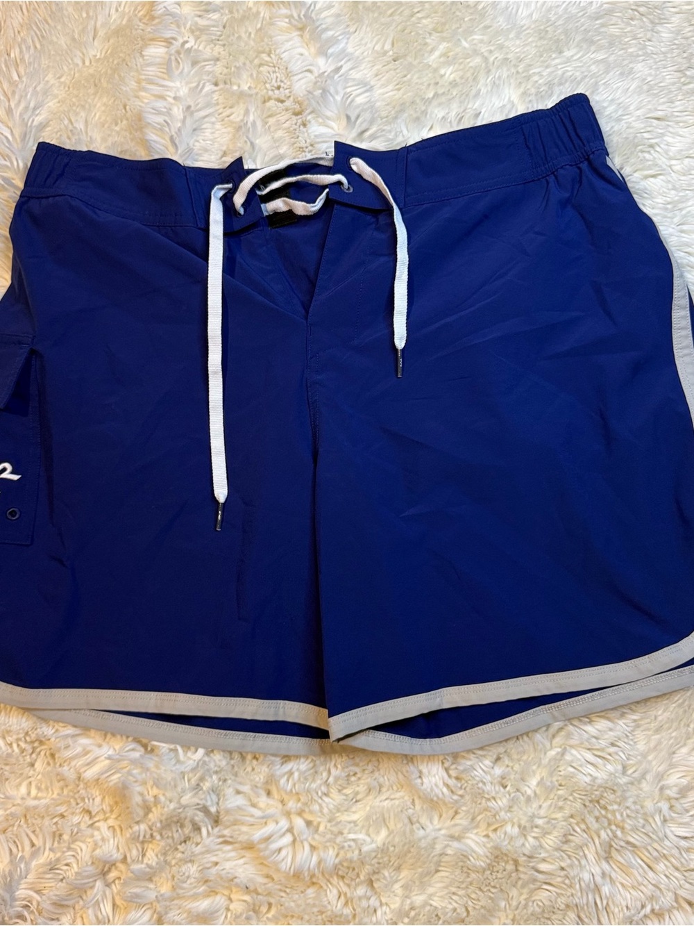 TYR mens size large blue hybrid swim shorts compression liner 7” jnseam